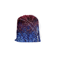 Autumn Fractal Forest Background Drawstring Pouch (small) by Amaryn4rt