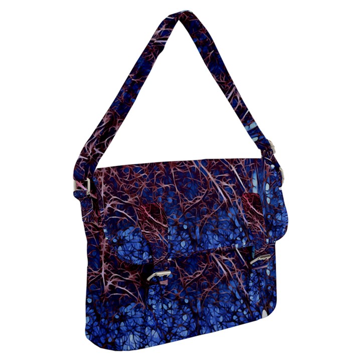 Autumn Fractal Forest Background Buckle Messenger Bag