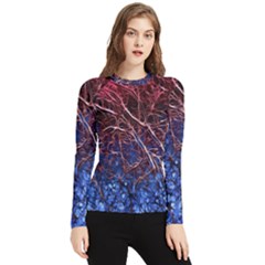 Autumn Fractal Forest Background Women s Long Sleeve Rash Guard by Amaryn4rt