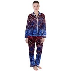 Autumn Fractal Forest Background Satin Long Sleeve Pajamas Set by Amaryn4rt