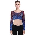 Autumn Fractal Forest Background Velvet Long Sleeve Crop Top View1