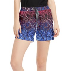 Autumn Fractal Forest Background Women s Runner Shorts