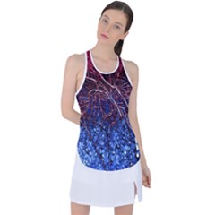 Autumn Fractal Forest Background Racer Back Mesh Tank Top by Amaryn4rt