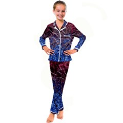 Autumn Fractal Forest Background Kid s Satin Long Sleeve Pajamas Set by Amaryn4rt