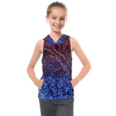 Autumn Fractal Forest Background Kids  Sleeveless Hoodie by Amaryn4rt