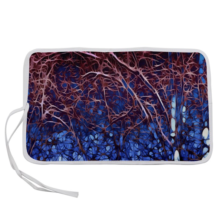 Autumn Fractal Forest Background Pen Storage Case (L)