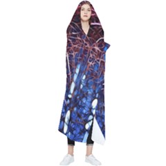 Autumn Fractal Forest Background Wearable Blanket by Amaryn4rt