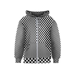 Black And White Checkerboard Background Board Checker Kids  Zipper Hoodie