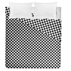 Black And White Checkerboard Background Board Checker Duvet Cover Double Side (queen Size) by Amaryn4rt