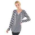 Black And White Checkerboard Background Board Checker Tie Up Tee View1