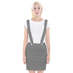 Black And White Checkerboard Background Board Checker Braces Suspender Skirt