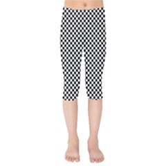 Black And White Checkerboard Background Board Checker Kids  Capri Leggings  by Amaryn4rt