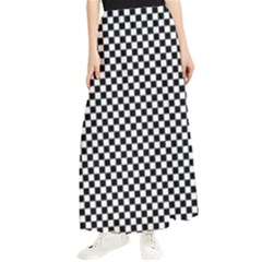 Black And White Checkerboard Background Board Checker Maxi Chiffon Skirt