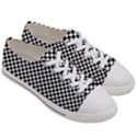 Black And White Checkerboard Background Board Checker Women s Low Top Canvas Sneakers View3