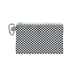 Black And White Checkerboard Background Board Checker Canvas Cosmetic Bag (small) by Amaryn4rt