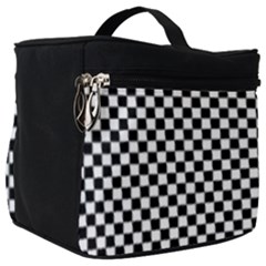 Black And White Checkerboard Background Board Checker Make Up Travel Bag (big) by Amaryn4rt