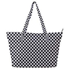 Black And White Checkerboard Background Board Checker Full Print Shoulder Bag by Amaryn4rt