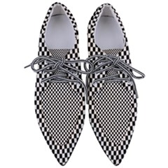 Black And White Checkerboard Background Board Checker Pointed Oxford Shoes by Amaryn4rt