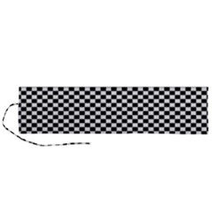 Black And White Checkerboard Background Board Checker Roll Up Canvas Pencil Holder (l) by Amaryn4rt