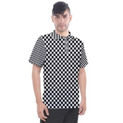 Black And White Checkerboard Background Board Checker Men s Polo Tee by Amaryn4rt