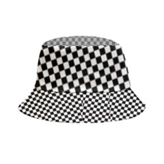 Black And White Checkerboard Background Board Checker Inside Out Bucket Hat by Amaryn4rt