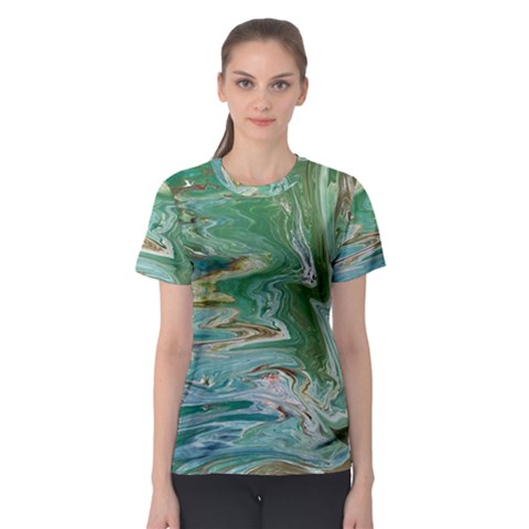 Emerald Patterns Women s Sport Mesh Tee by kaleidomarblingart