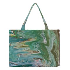 Emerald Patterns Medium Tote Bag by kaleidomarblingart