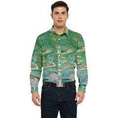 Emerald Patterns Men s Long Sleeve  Shirt by kaleidomarblingart