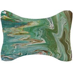 Emerald Patterns Seat Head Rest Cushion by kaleidomarblingart