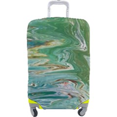 Emerald Patterns Luggage Cover (large) by kaleidomarblingart