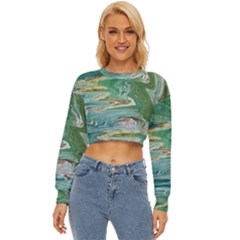 Emerald Patterns Lightweight Long Sleeve Sweatshirt by kaleidomarblingart