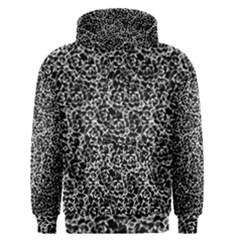 Dark Black And White Floral Pattern Men s Core Hoodie by dflcprintsclothing