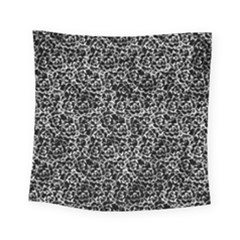 Dark Black And White Floral Pattern Square Tapestry (small) by dflcprintsclothing