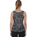 Dark Black And White Floral Pattern Velvet Tank Top View2