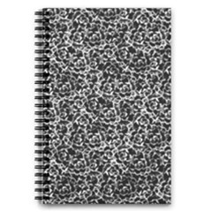 Dark Black And White Floral Pattern 5 5  X 8 5  Notebook by dflcprintsclothing