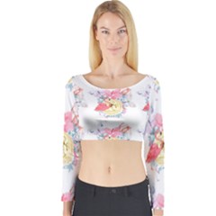 Flamingos Long Sleeve Crop Top by Sparkle