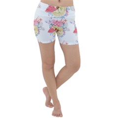 Flamingos Lightweight Velour Yoga Shorts by Sparkle