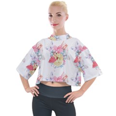 Flamingos Mock Neck Tee by Sparkle