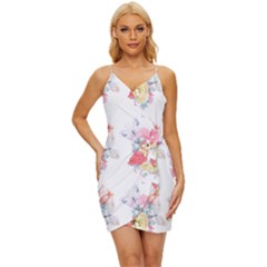 Flamingos Wrap Tie Front Dress