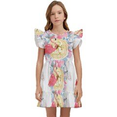 Flamingos Kids  Winged Sleeve Dress