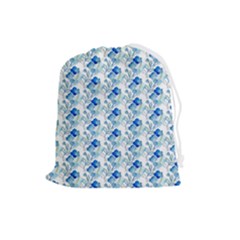 Flowers Pattern Drawstring Pouch (large) by Sparkle