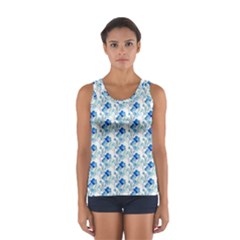 Flowers Pattern Sport Tank Top  by Sparkle