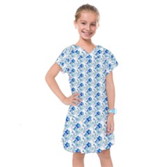 Flowers Pattern Kids  Drop Waist Dress