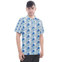 Flowers Pattern Men s Polo Tee by Sparkle