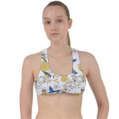 Birds Pattern Criss Cross Racerback Sports Bra