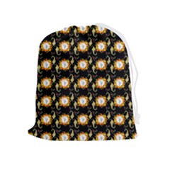 Flowers Pattern Drawstring Pouch (xl) by Sparkle