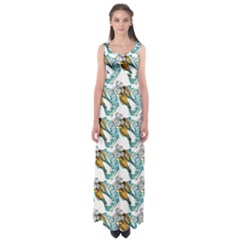 Birds Empire Waist Maxi Dress