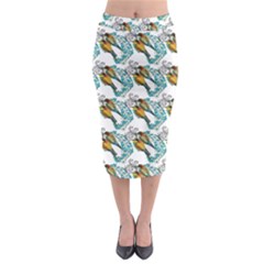 Birds Midi Pencil Skirt by Sparkle