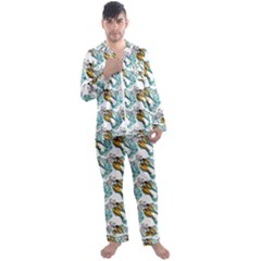 Birds Men s Long Sleeve Satin Pajamas Set