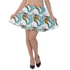 Birds Velvet Skater Skirt by Sparkle